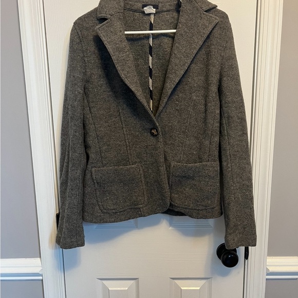 Women’s Grey J Crew 100% Wool Blazer. Medium - Picture 4 of 8